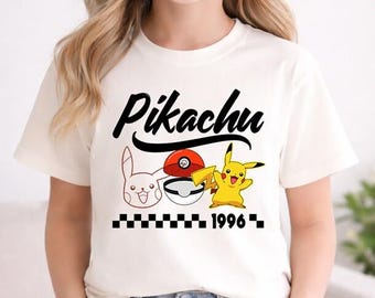 Personalized Anime Monster Matching Tee, Custom Pokeball All Characters Shirt, Pikachu Eeve Snorlax Shirt, Poke Birthday Tee, Pokeball Lover