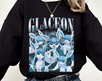 Glaceon Pokeball Bootleg Shirt, Vintage Homage Pikachu Glaceon Shirt, Glaceon Pokeball Birthday Family Shirt, Anime Monster Birthday Tee