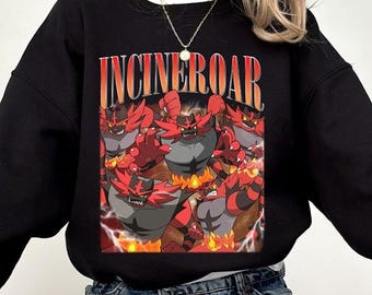 Incineroar Pokeball Bootleg Shirt, Homage Pikachu Incineroar Shirt, Incineroar Pokeball Birthday Family Shirt, Anime Monster Birthday Tee