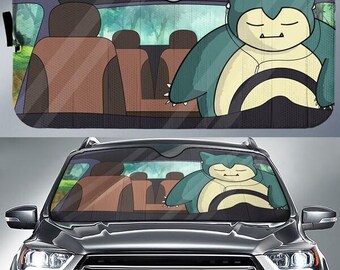 Pokeball Snorlax Car Sunshade, Pokeball Pikachu Snorlax Car Sun Shade, Snorlax Pokeball Monster Car Windshield, Anime Monster Car Accessory