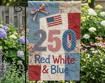 Red White And Blue 1776-2026 Garden Flag, 250 Years American Banner, 1776-2026 Anniversary Outdoor Flag,4th of July Decor,Patriotic Gift