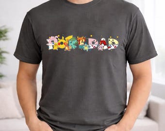 PokeDad PokeMom Shirt, Pokeball Pikachu Charmander Bulbasaur Gengar Shirt, PokeDad Father's Day Shirt, Gift For Dad Family Matching Shirt