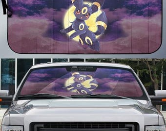 Pokeball Umbreon Car Sunshade, Pokeball Pikachu Eevee Umbreon Car Windshield, Umbreon Pokeball Monster Car Decor,Anime Monster Car Accessory