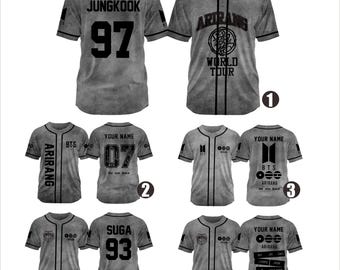 Custom tie-dye Arirang World Tour jersey concertmerchandise, fankleding, BTS K-pop