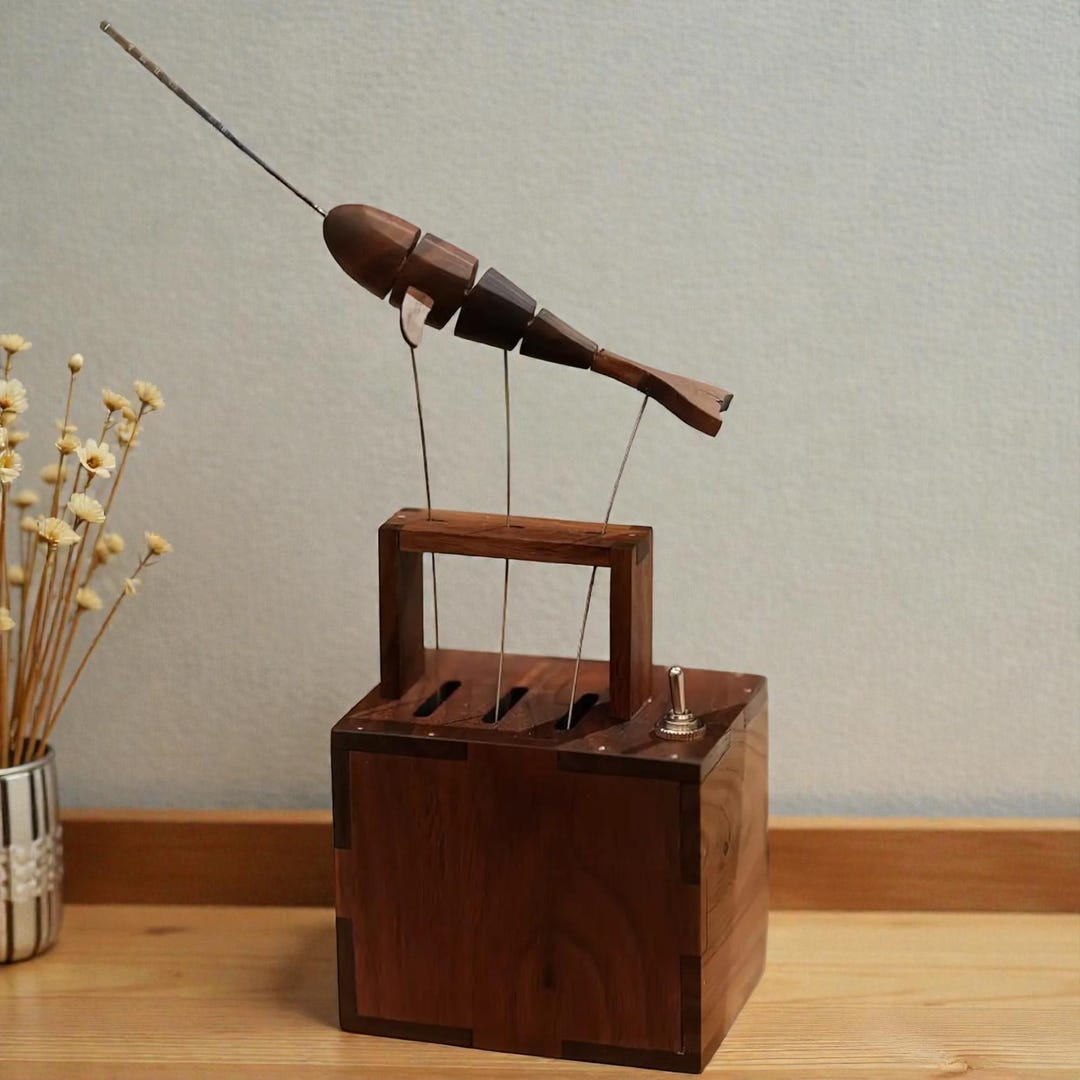 Automaton Box Handmade Wooden Whale Automata Music Box, Handmade Mechanical Whale Automaton ...