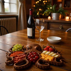 Charkuteribricka i trä från Octopus, serveringsfat från Coastal Kitchen