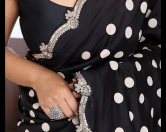 Crepe Silk Polka Dot Saree