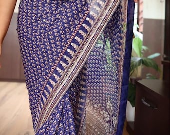 Pure Georgette Silk Saree with Intricate Handwork