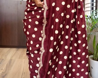 Crepe Silk Polka Dot Saree