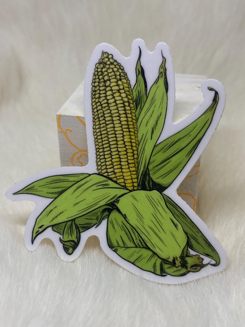 White Maize Sticker Corn Sticker - Original Design (2.5