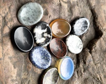Healing Crystal Worry Stones - Handpicked Natural Gemstones for Stress Relief & Meditation - Unique Calming Gifts