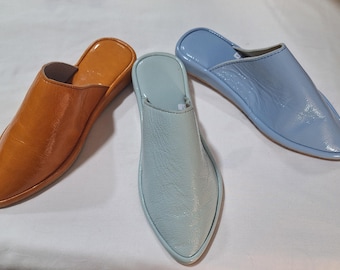 Babouches Femme en Cuir – Pantoufles Artisanales Élégantes Fait Main
