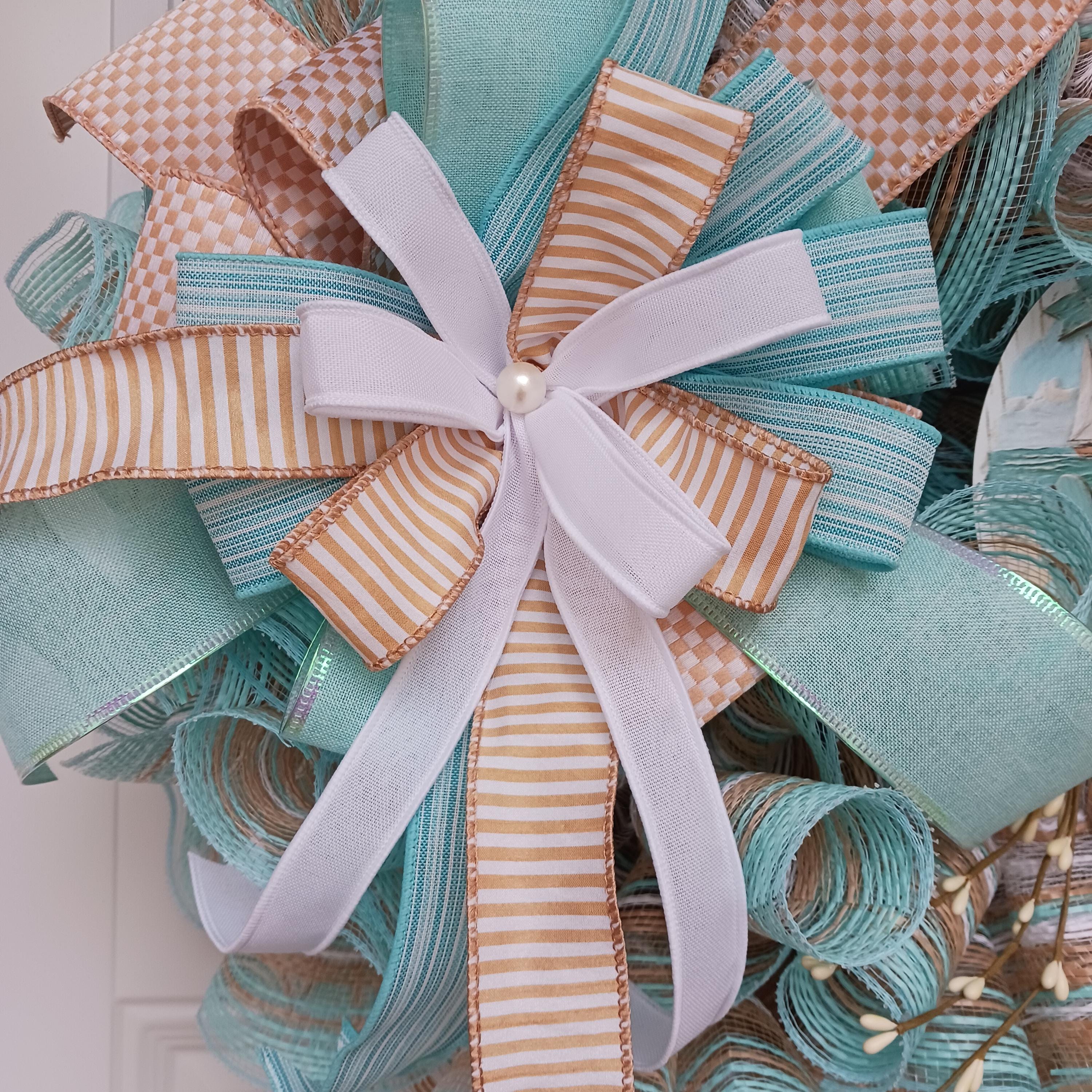 String Mesh Decor Beach Wreath Coastal Mesh Decor 24x10 Summer Porch Accent - Etsy
