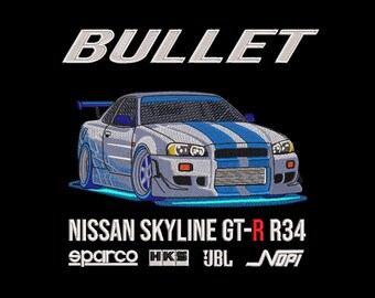 SKYLINE R-34 Embroidery Design
