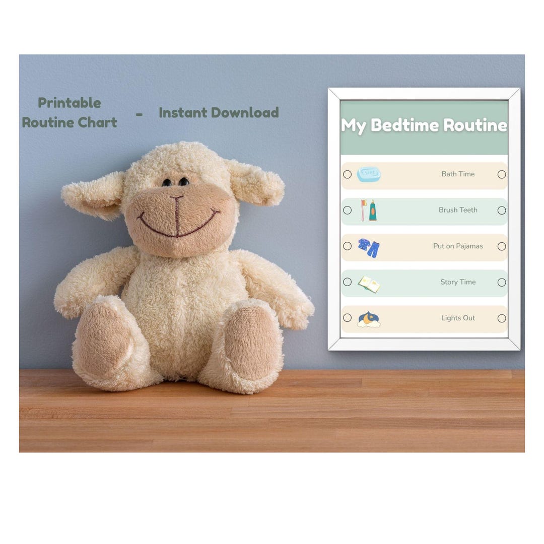 Morning & Bedtime Routine Chart for Kids | Toddler Sleep Visual ...