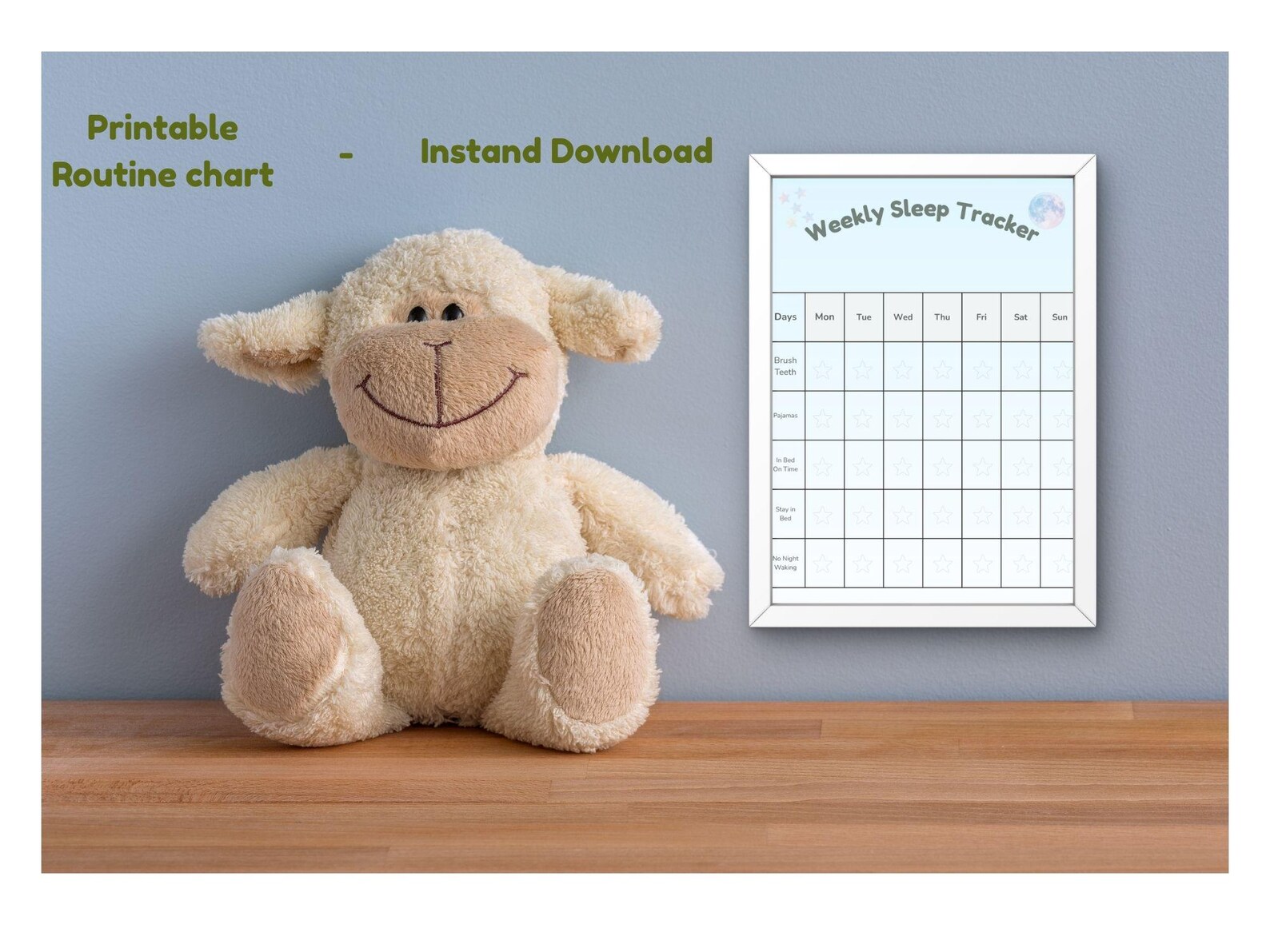 Bedtime Reward Chart Printable for Kids | Sleep Star Tracker PDF ...