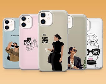 Boss Babe Phone Case Girl Power Aesthetic Cover for iPhone 17Pro, 16, 15, 14, 13, 12, Samsung S26, S25, S24, S23Fe, A16, A56, Pixel 10