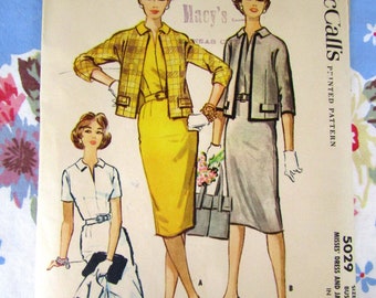 McCalls 5029 Vintage Dress Suit 1959 Sewing Pattern Factory Folded Never Used