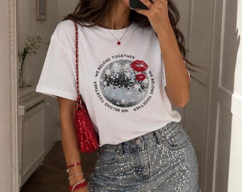 Comfort Colors Harry Get In Loser We Are Going To The Disco Ball T-Shirt, Concert Graphic Tee Style Occasionally Kiss All The Time