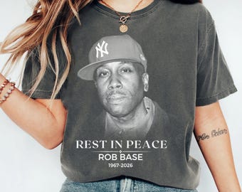 Rust in vrede T-shirt Rob Base, shirt Robert Ginyard King of hiphop, T-shirt jaren 80 hiphoplegende, RIP Rob Base