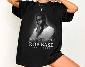 Rust in vrede Rob Base-T-shirt RIP Rob Base-shirt, Robert Ginyard King of Hiphop-sweater, jaren 80 hiphoplegende-T-shirt,