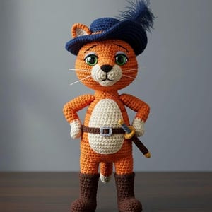 Gestiefelte Katze Amigurumi Häkelanleitung | Gestiefelter Kater (PDF Pattern)