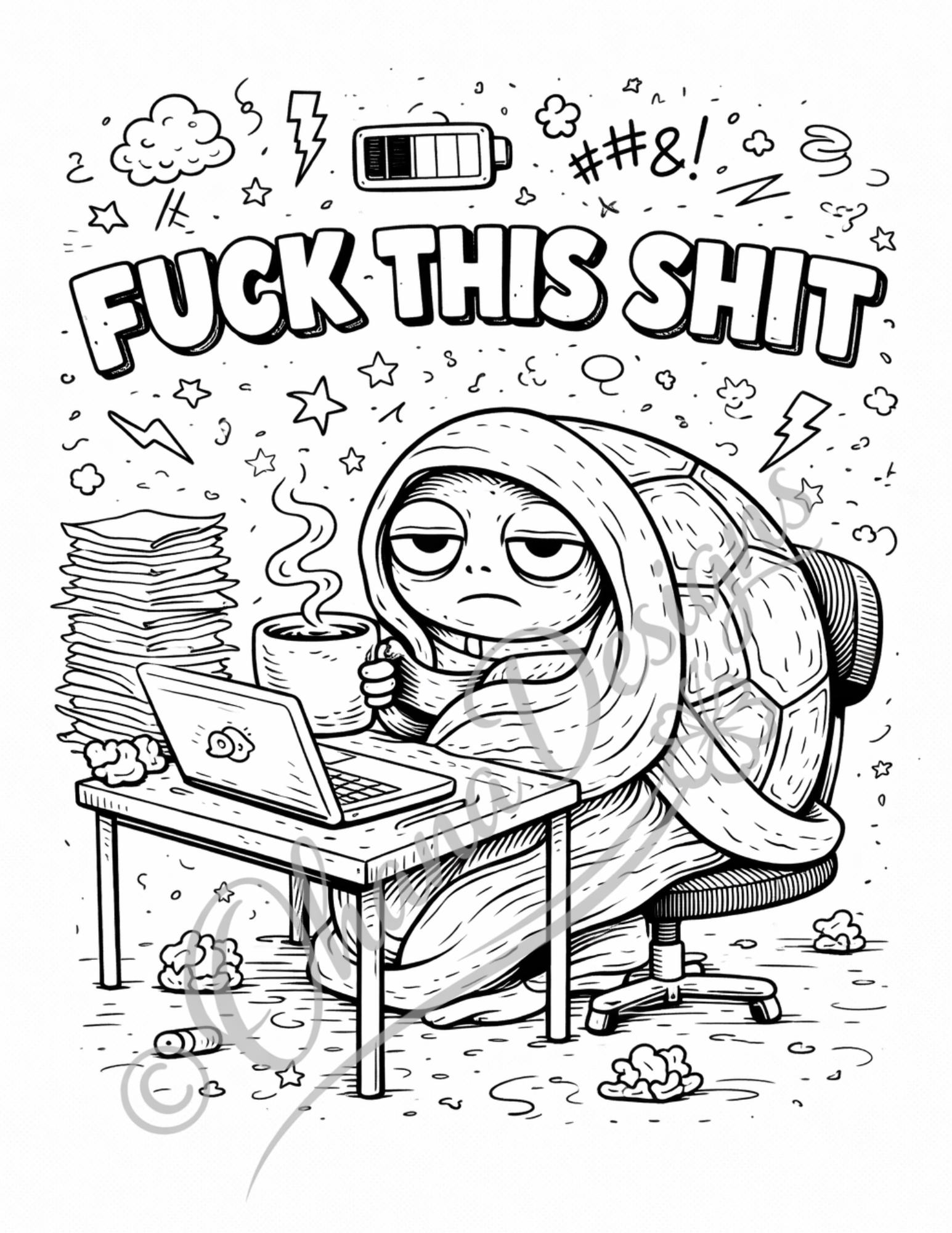 Funny Profanity Coloring Book | Adult Burnout Humor (digital Download ...