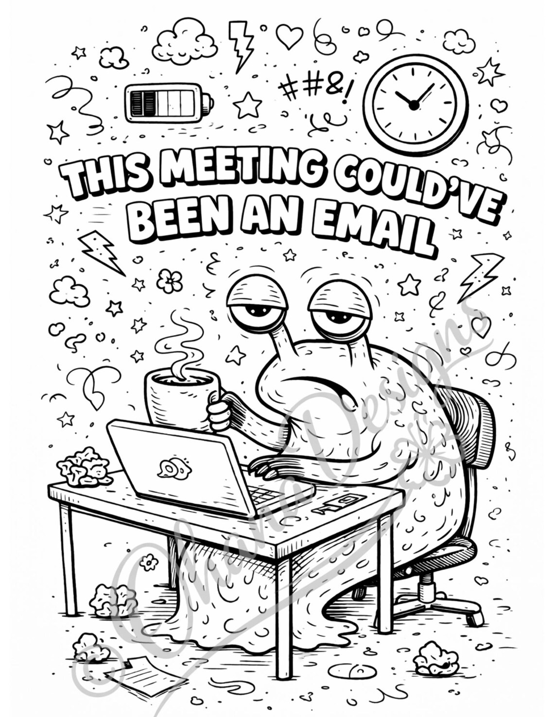 Funny Profanity Coloring Book | Adult Burnout Humor (digital Download ...