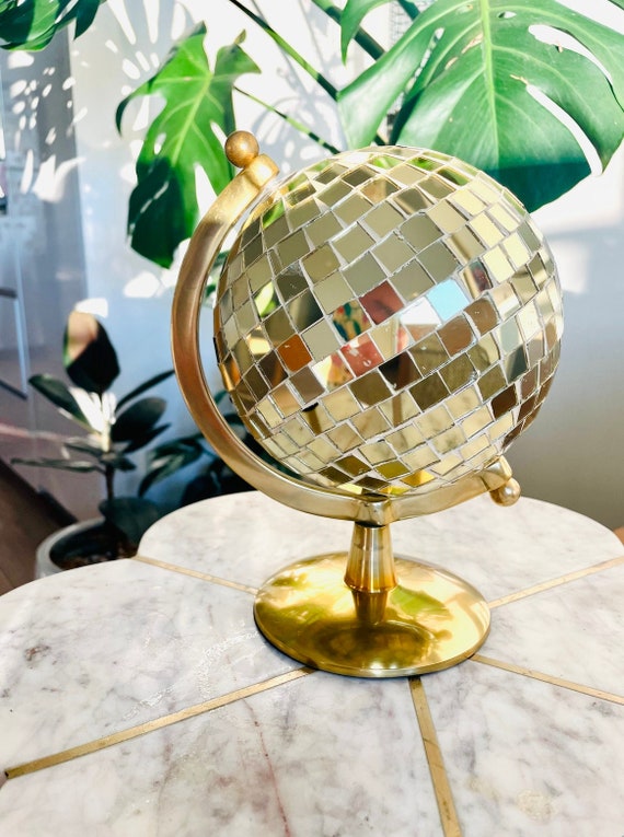 Mirror Disco Ball Decor with Hanging Ring 8 Large Gold Disco Ball