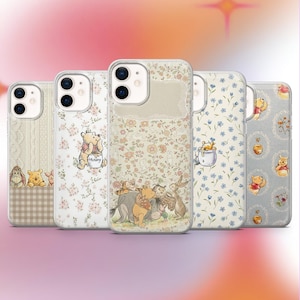 Ior Telefonskal Vintage Nalle Puh Fodral för iPhone 17e, 17Pro, 16e, 16, 15, 14, 13, 12, Samsung S26, A56, S25, A16, Pixel 10, 10Pro, 9