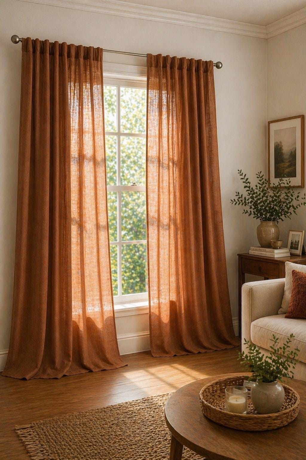 tobacco colored curtains Cloth Khaki Tier Fringed Set of 2 This curtain features a Tobacco colour VHC Brands Tobacco Cloth Natural
