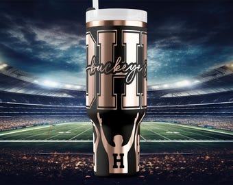 Ohio Football Tumbler Wrap SVG | Von Fans inspiriertes 40 Unzen Lasergravur-Design