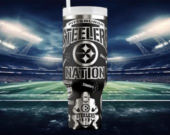 Schwarz & Gold Fussball Tumbler Wrap | 40 Unzen Becher Design | PNG JPG SVG Digital Download