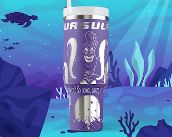 Sea Witch 40 Unzen Wrap | SVG PNG JPG | Ozean Bösewicht | Lasergravur Design | Fan Inspiriert