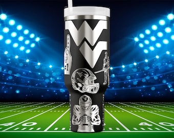 Mountain State Football 40 Unzen Wrap | Gravur bereit SVG | Lasergravur Design | Digitaler Download