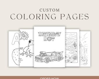 Custom Photo Coloring Page | Personalized Family, Pet Portrait (Printed & Shipped)