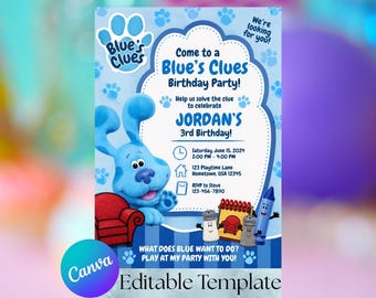 Blue's Clues Birthday Invitation Template