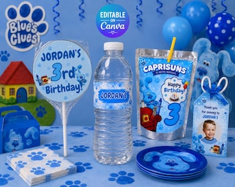 Blue's Clues Birthday Party Bundle | Editable Canva Templates (Digital Download)