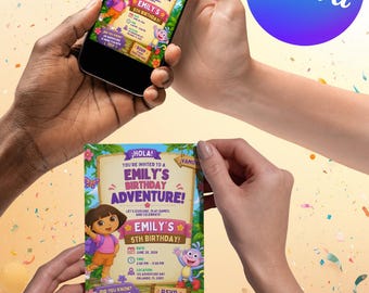 Dora Adventure Birthday Invitation Template | Explorer Party Invite (Digital Download)