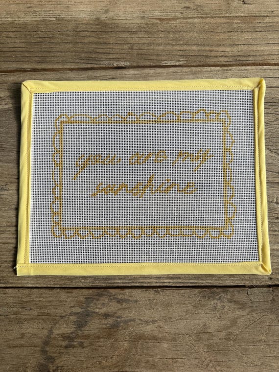 You Are My Sunshine Needlepoint Canvas | Hand-Painted Needlepoint | Cheerful Quote | Modern Needlepoint Design | Gift for Stitchers