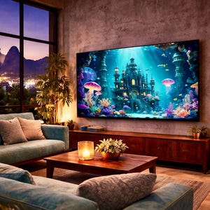 Castle of Nemo · Luxury TV Art · Underwater Fantasy Screen Design · Magical Ocean Castle Display · Dreamlike Digital Download