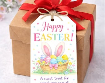 Editable Easter Bunny Cookie Gift Tags. Printable Treat Gift Tags - DIY Canva Template (Digital Download)