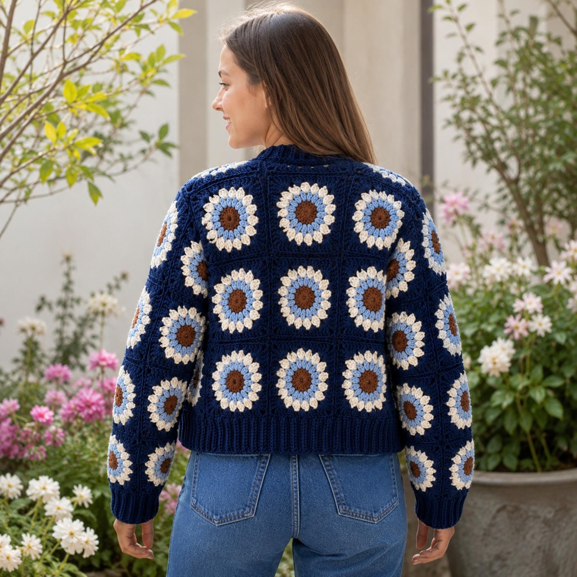 Sunflower Granny Square Cardigan Pattern