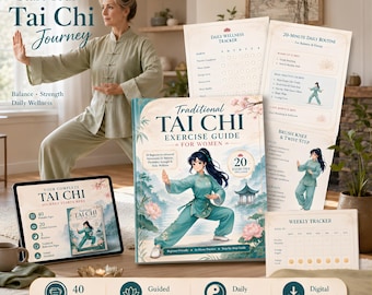 Tai Chi Exercise Guide for Women, Beginner & Advance Fitness Planner for Slim and Weight loss