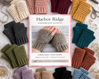 Fingerless Gloves Crochet Pattern | Beginner Friendly Crochet Pattern | Easy Crochet Tutorial | Textured Crochet Tutorial | Instant Download