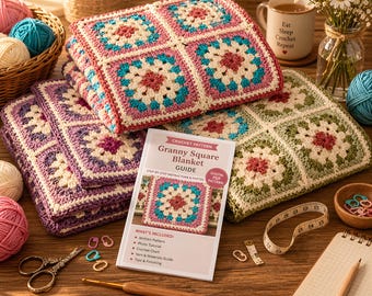 Floral Granny Square Crochet Blanket Pattern | Modern Crochet Blanket | Heirloom Throw | 3D Textured Motif