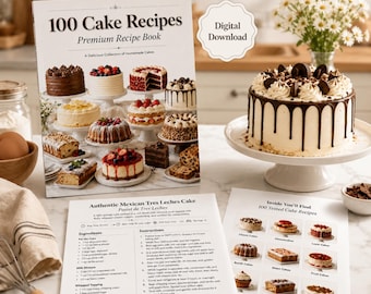 Cake Recipes Cookbook PDF, Baking Recipe Book, Cake Recipes Digital Download, Dessert Cookbook
