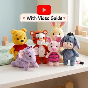 Tier Häkelanleitungen PDF, Amigurumi Forest Friends Häkelanleitung Bundle, Niedliche Plüschtier Muster, anfängerfreundlicher digitaler Download