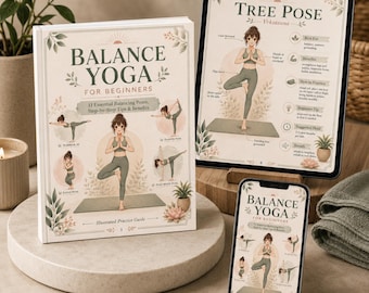 Balance Yoga Poses PDF, Beginner Yoga Guide, Printable Yoga Workbook, , Yoga for Stability & Strength, Digital Download