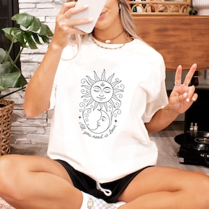 celestial sun shirt vector astrology graphic tee gift for zodiac women crystal lovers love quote design tee astrology print t-shirt zodiac